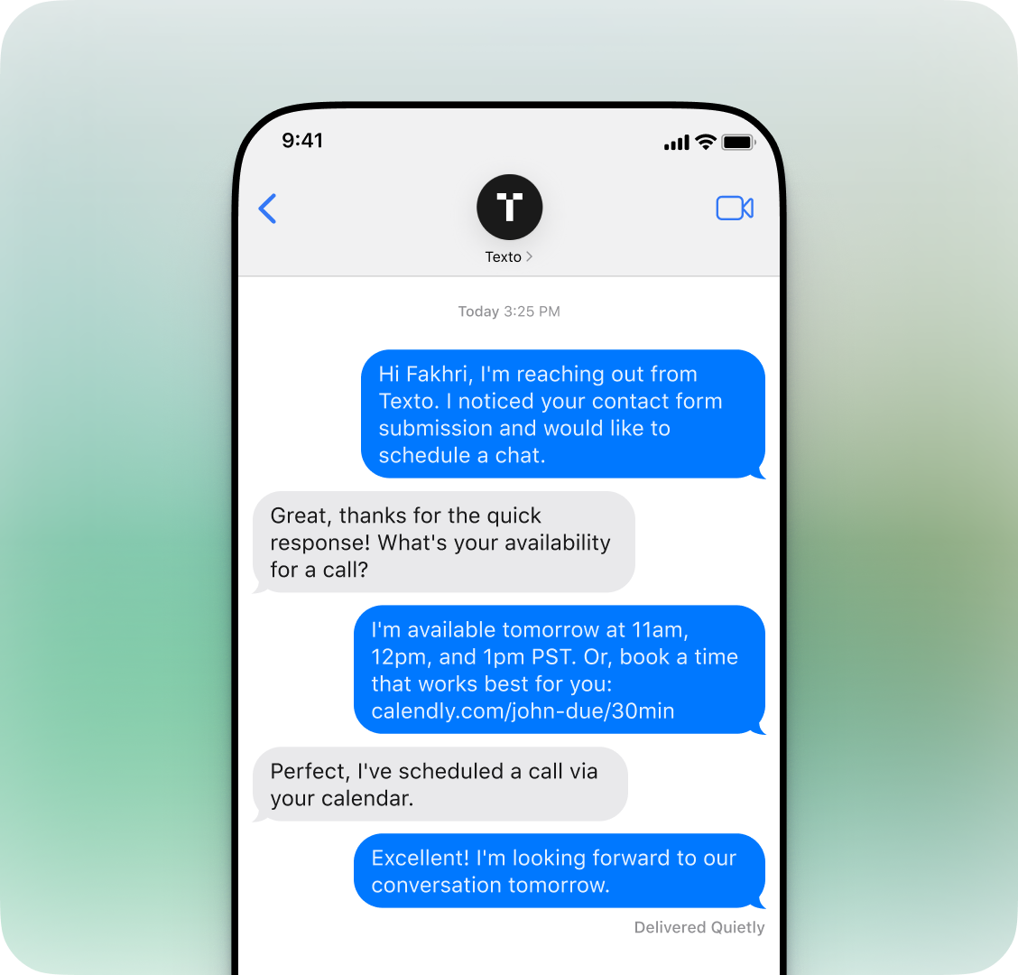 Instant lead follow-up